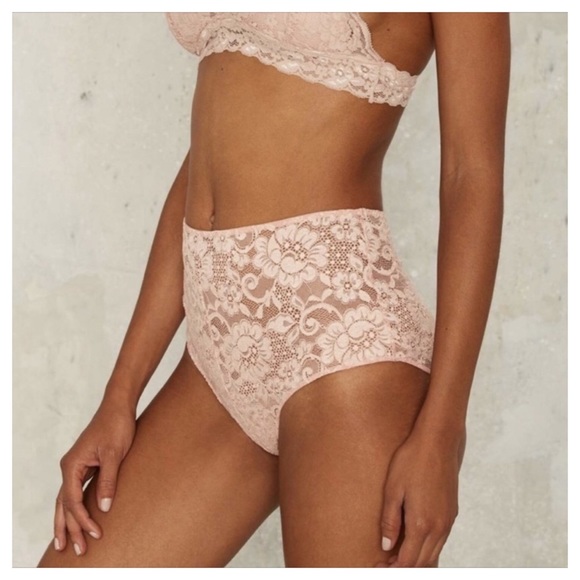 Nasty Gal Other - PINK LACE HIGH WAISTED PANTY